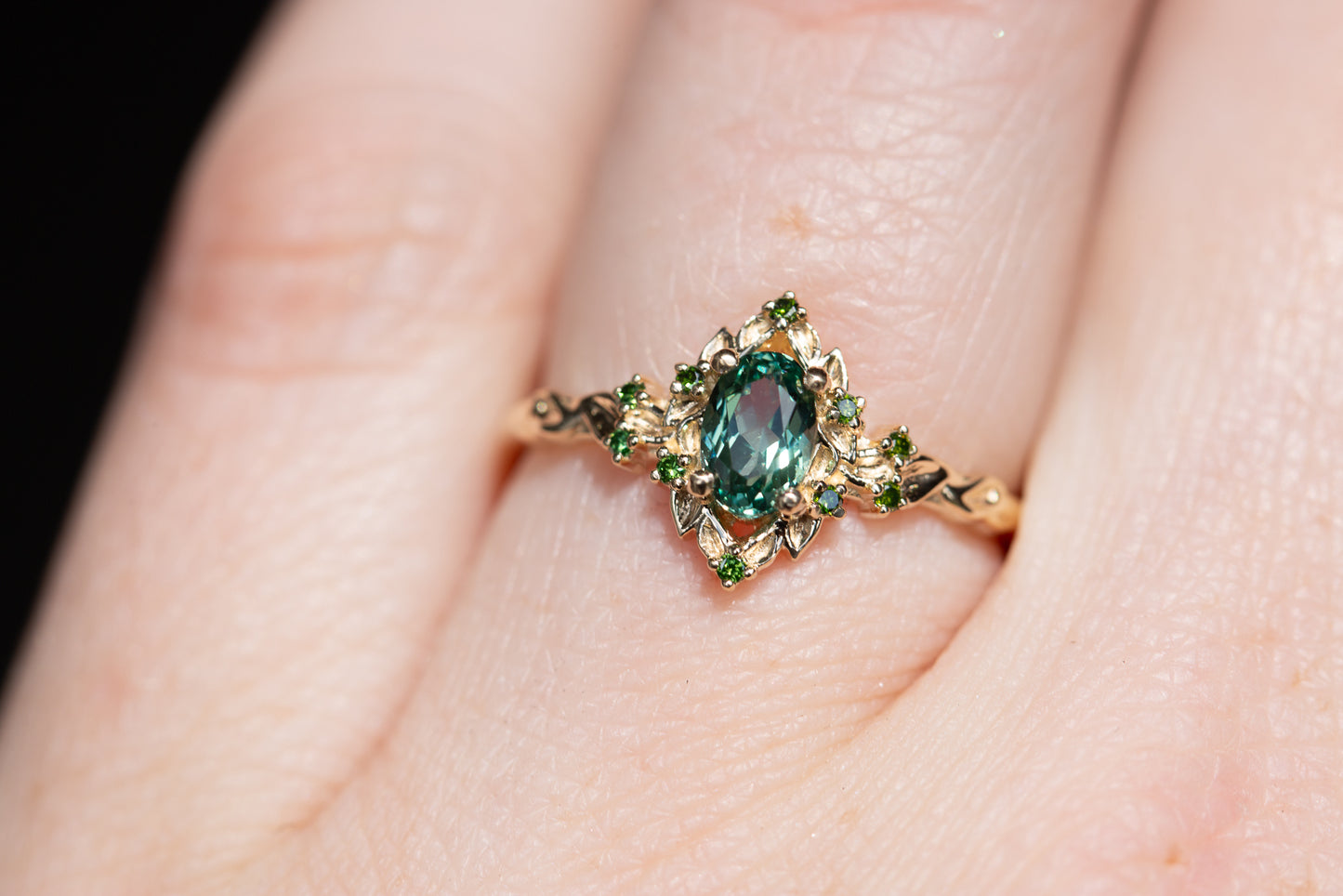 Emerald Cut Green Sapphire Distance Ring | Engagement rings sapphire, Green  sapphire engagement ring, Emerald engagement ring